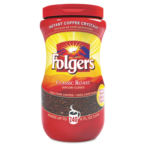 Folger's Classic Roast Instant Coffee, Regular, 16 oz Jar